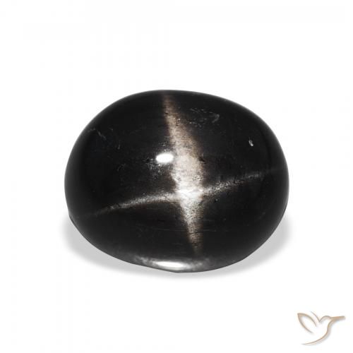 4.61ct Natural Negro Diópsido Estrella, Ovalada, Opaco