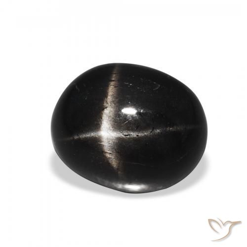 Diópsido Estrella Negro natural de 4.61 ct, Ovalada, Opaco