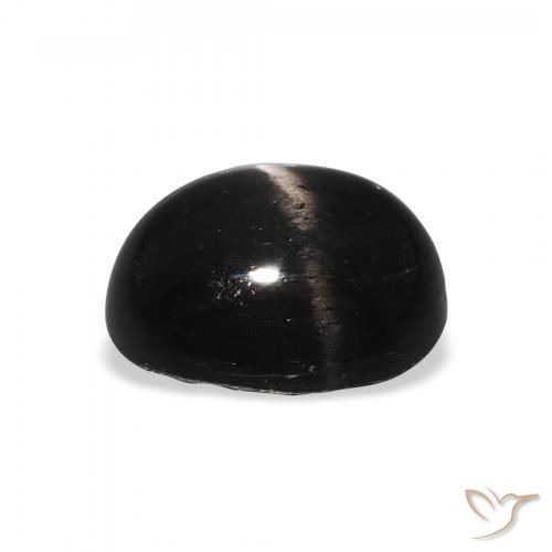 Diópsido Estrella Negro natural de 4.61 ct, Ovalada, Opaco