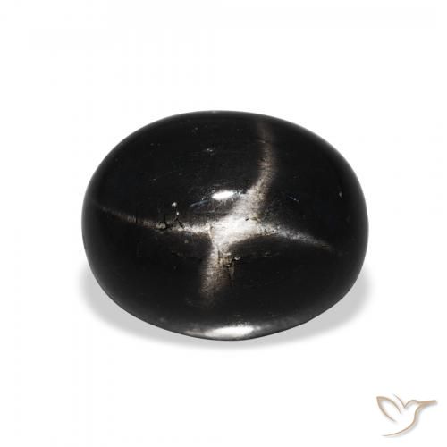 5.70ct Natural Negro Diópsido Estrella, Ovalada, Opaco