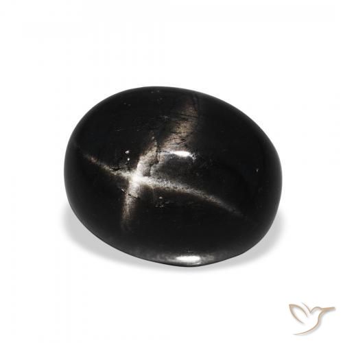 Diópsido Estrella Negro natural de 5.70 ct, Ovalada, Opaco