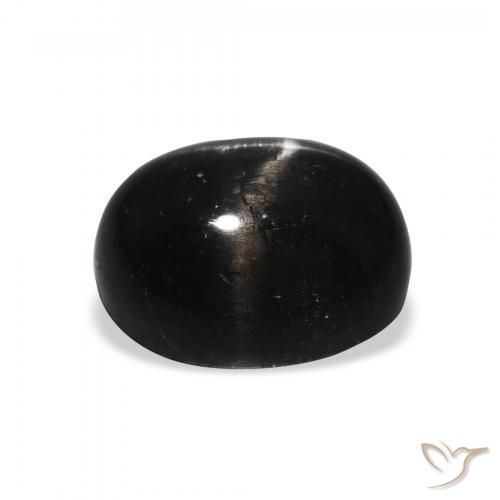 Diópsido Estrella Negro natural de 5.70 ct, Ovalada, Opaco