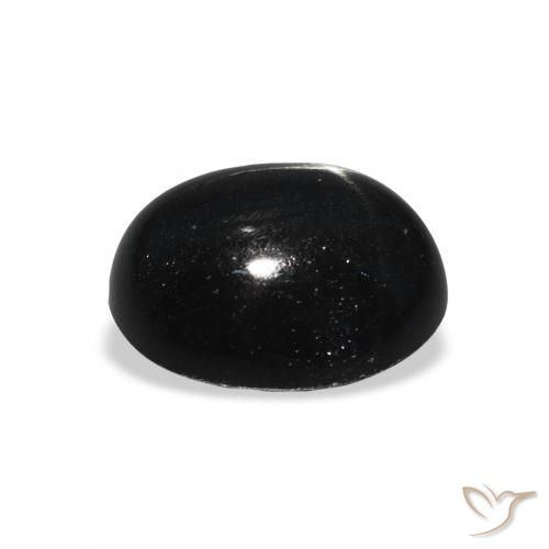 Diópsido Estrella Negro natural de 4.36 ct, Ovalada, Opaco