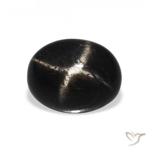 5.11ct Natural Negro Diópsido Estrella, Ovalada, Opaco