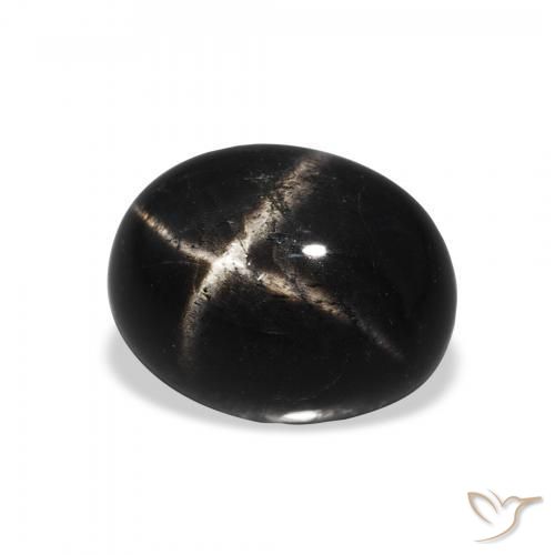 Diópsido Estrella Negro natural de 5.11 ct, Ovalada, Opaco