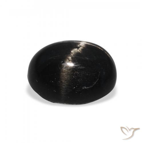 Diópsido Estrella Negro natural de 5.11 ct, Ovalada, Opaco