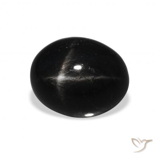 Diópsido Estrella Negro natural de 4.42 ct, Ovalada, Opaco