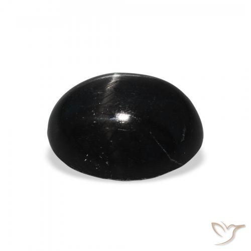 Diópsido Estrella Negro natural de 4.42 ct, Ovalada, Opaco