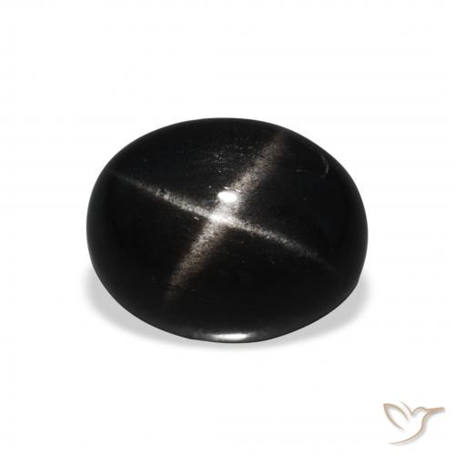 5.32ct Natural Negro Diópsido Estrella, Ovalada, Opaco