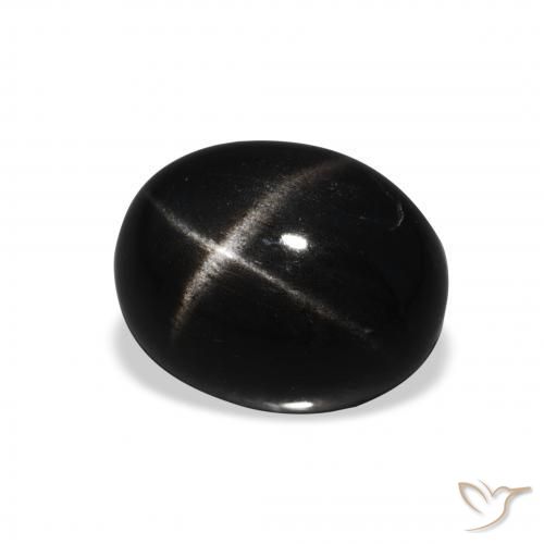 Diópsido Estrella Negro natural de 5.32 ct, Ovalada, Opaco