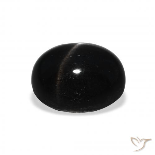 Diópsido Estrella Negro natural de 5.32 ct, Ovalada, Opaco
