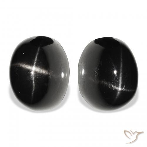12.09ctw Negro Diópsido Estrella, Ovalada, Opaco