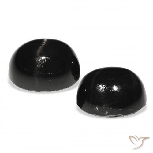 Gemas de Diópsido Estrella Negro natural de 12.09 ct, Ovalada, Opaco