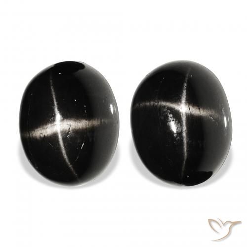 9.78ctw Natural Negro Diópsido Estrella, Ovalada, Opaco