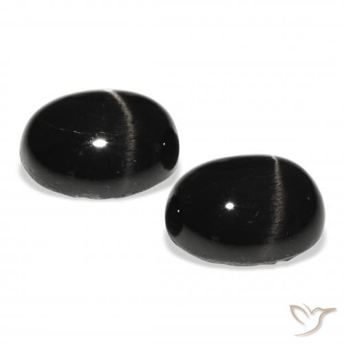 Gemas de Diópsido Estrella Negro natural de 9.78 ct, Ovalada, Opaco