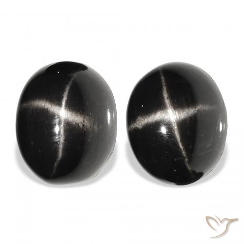 10.35ctw Natural Negro Diópsido Estrella, Ovalada, Opaco