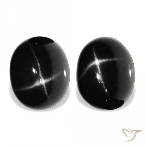 13.24ctw Natural Negro Diópsido Estrella, Ovalada, Opaco