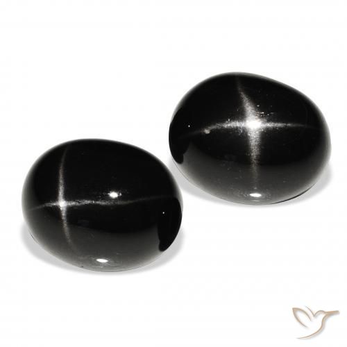 Gemas de Diópsido Estrella Negro natural de 13.24 ct, Ovalada, Opaco