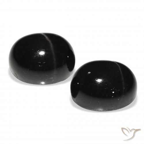 Gemas de Diópsido Estrella Negro natural de 13.24 ct, Ovalada, Opaco