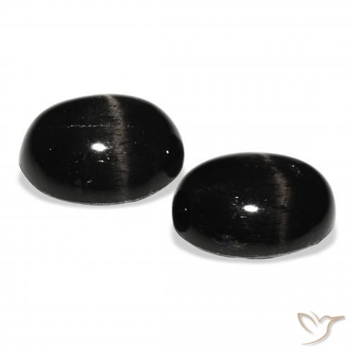 Gemas de Diópsido Estrella Negro natural de 8.47 ct, Ovalada, Opaco