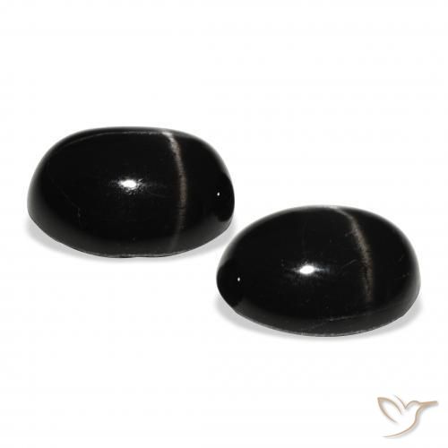 Gemas de Diópsido Estrella Negro natural de 8.10 ct, Ovalada, Opaco