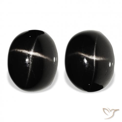 10.09ctw Natural Negro Diópsido Estrella, Ovalada, Opaco