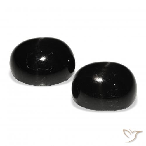 Gemas de Diópsido Estrella Negro natural de 12.00 ct, Ovalada, Opaco