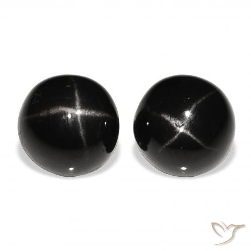 6.77ctw Natural Negro Diópsido Estrella, Redondo, Opaco