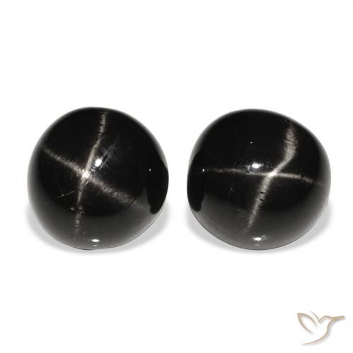 5.87ctw Natural Negro Diópsido Estrella, Redondo, Opaco
