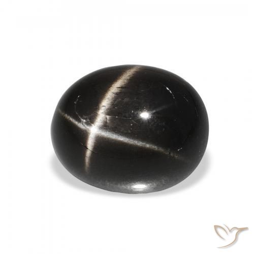 Diópsido Estrella Negro natural de 4.25 ct, Ovalada, Opaco