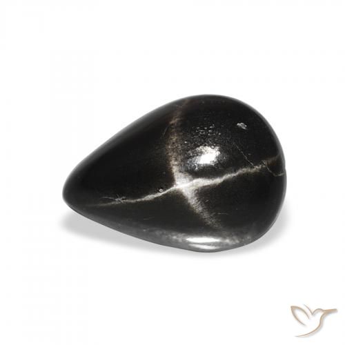 2.24ct Natural Negro Diópsido Estrella, En forma de pera, Opaco