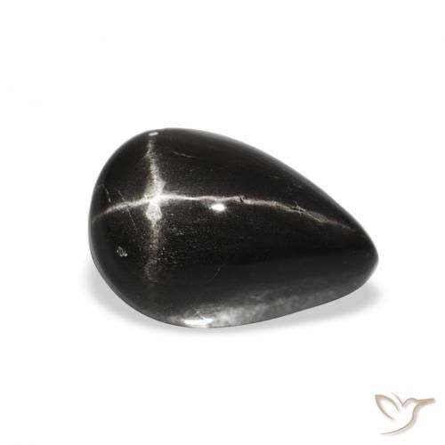 Diópsido Estrella Negro natural de 2.24 ct, En forma de pera, Opaco
