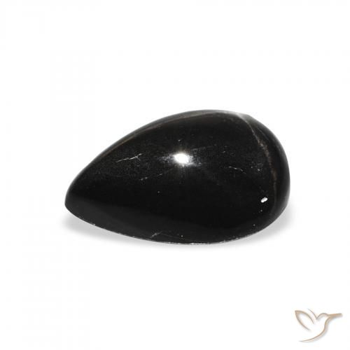 Diópsido Estrella Negro natural de 2.24 ct, En forma de pera, Opaco