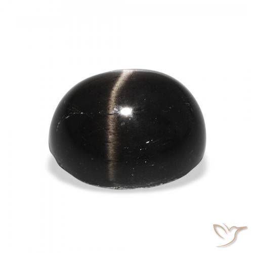 Diópsido Estrella Negro natural de 5.85 ct, Ovalada, Opaco