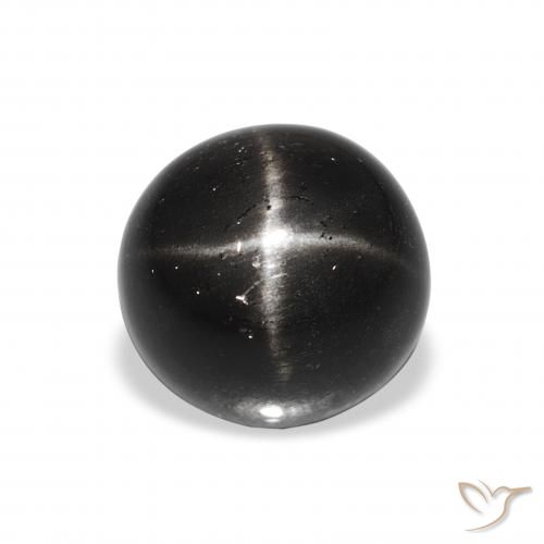 2.89ct Natural Negro Diópsido Estrella, Redondo, Opaco