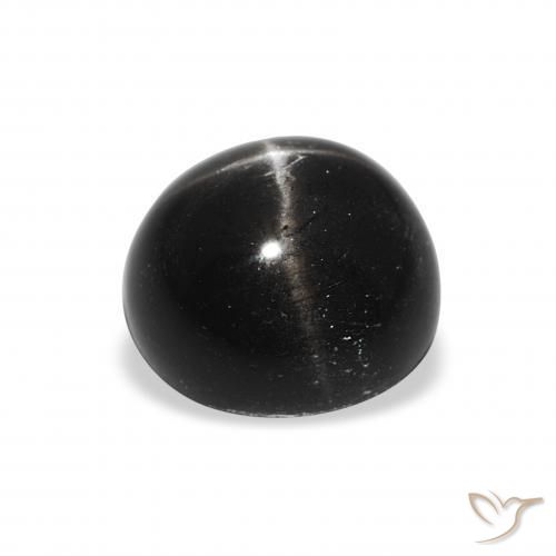 Diópsido Estrella Negro natural de 2.89 ct, Redondo, Opaco