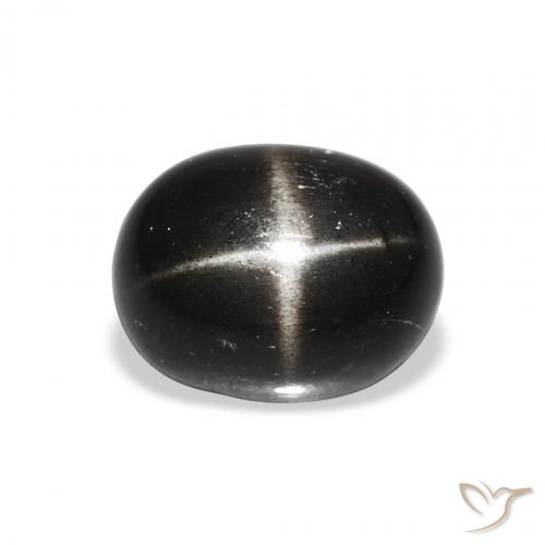 Diópsido Estrella Negro natural de 3.85 ct, Ovalada, Opaco