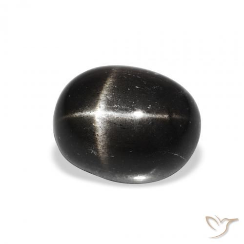 Diópsido Estrella Negro natural de 3.85 ct, Ovalada, Opaco