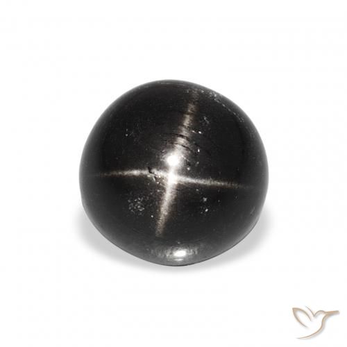 2.44ct Natural Negro Diópsido Estrella, Redondo, Opaco