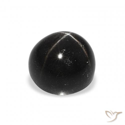 Diópsido Estrella Negro natural de 2.44 ct, Redondo, Opaco