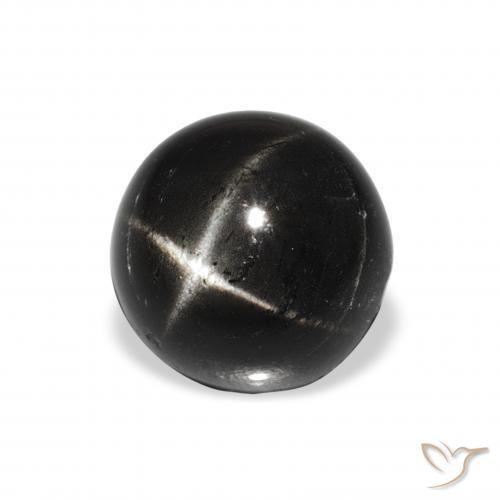 Diópsido Estrella Negro natural de 2.70 ct, Redondo, Opaco