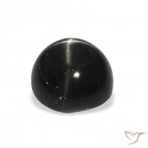 Diópsido Estrella Negro natural de 2.70 ct, Redondo, Opaco