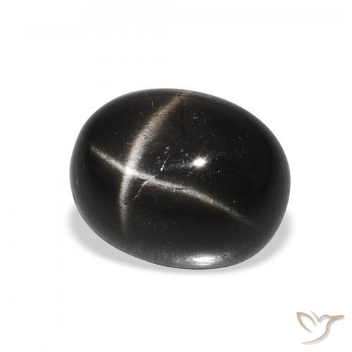 Diópsido Estrella Negro natural de 5.27 ct, Ovalada, Opaco