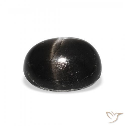 Diópsido Estrella Negro natural de 5.27 ct, Ovalada, Opaco