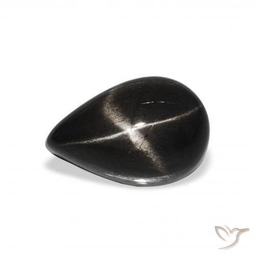 2.66ct Natural Negro Diópsido Estrella, En forma de pera, Opaco