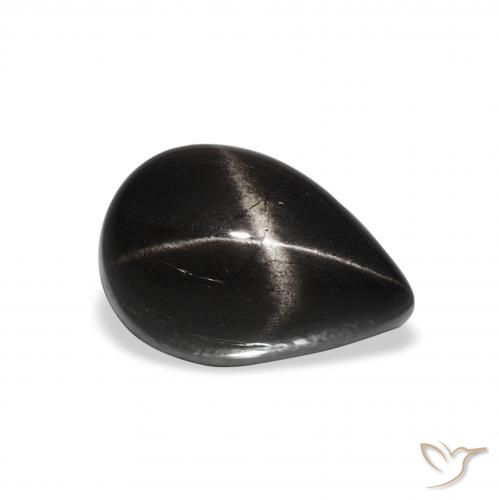 Diópsido Estrella Negro natural de 2.66 ct, En forma de pera, Opaco