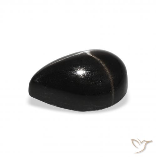 Diópsido Estrella Negro natural de 2.66 ct, En forma de pera, Opaco