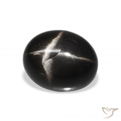 Diópsido Estrella Negro natural de 5.13 ct, Ovalada, Opaco
