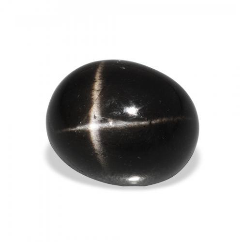 Diópsido Estrella Negro natural de 5.95 ct, Ovalada, Opaco