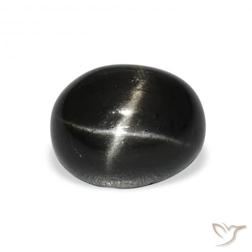 4.91ct Natural Negro Diópsido Estrella, Ovalada, Opaco